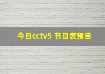 今日cctv5 节目表预告